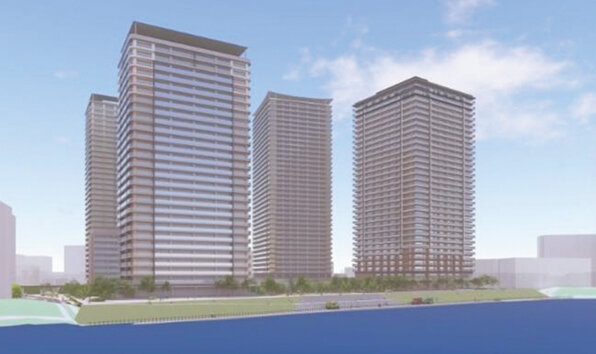 「千住大川端」で大規模開発、全５地区住宅２１００戸など、タウン名称は「ＡＱＵＡＧＡＴＥ」、三井不が第１弾Ｐ、物件ＨＰ開設