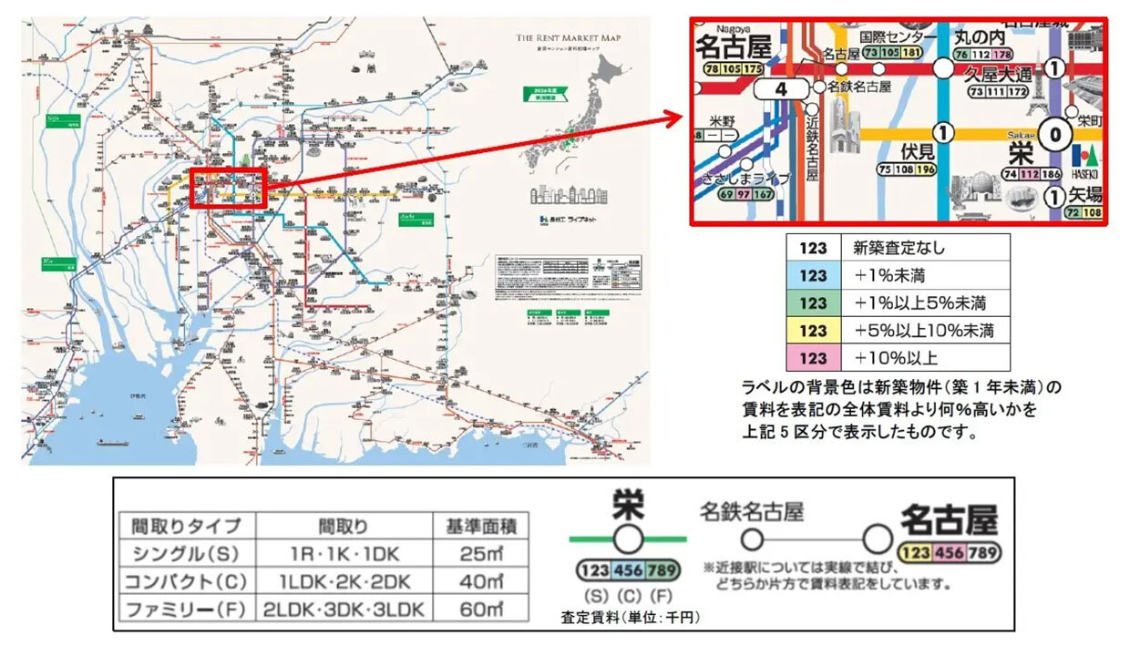 「東海圏賃貸マンション相場マップ」販売／長谷工ライブＮ