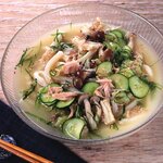 きのことツナの冷や汁うどん