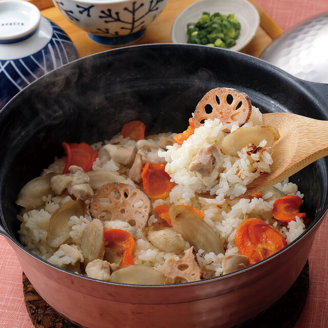 乾燥根菜で鶏めし