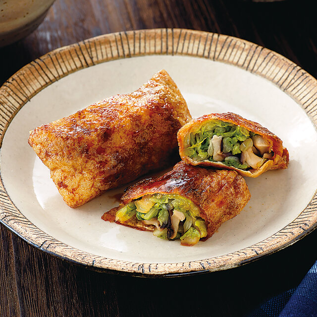 白菜と椎茸の油揚げ包み焼