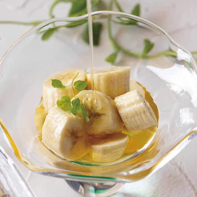 バナナのさっぱりレモンソースがけ