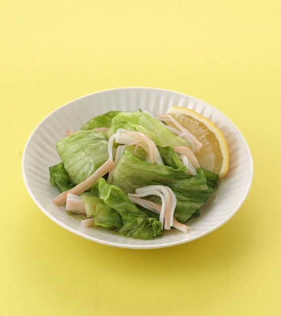 レタスとかにかまのおひたし