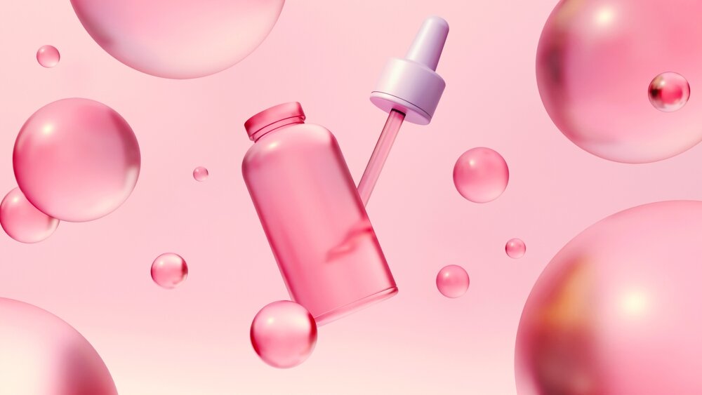 ピンク色の美容液の写真