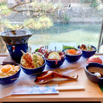 【京都ランチ】嵐山・話題沸騰！贅沢な♩京丼５種食べ比べ膳♡『五木茶屋』