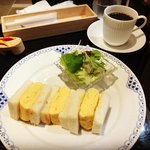 【京都駅モーニング】落ち着く空間でだし巻き玉子サンド☆日本人好みの味追求「神乃珈琲」
