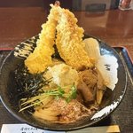 【京都ランチ】海老天,和牛,ささみの豪華うどん！ムチムチ食感にハマる「福来たる」