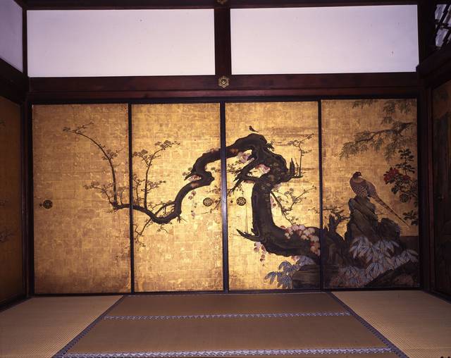 妙心寺 天球院 「梅に遊禽図」