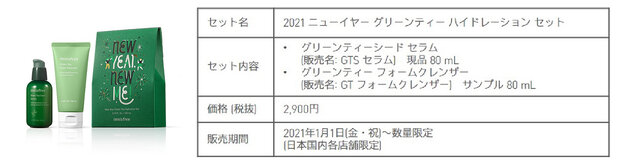 innisfree(イニスフリー) 2021 新作スキンケア/限定セット「2021 ニューイヤー グリーンティー ハイドレーション セット」