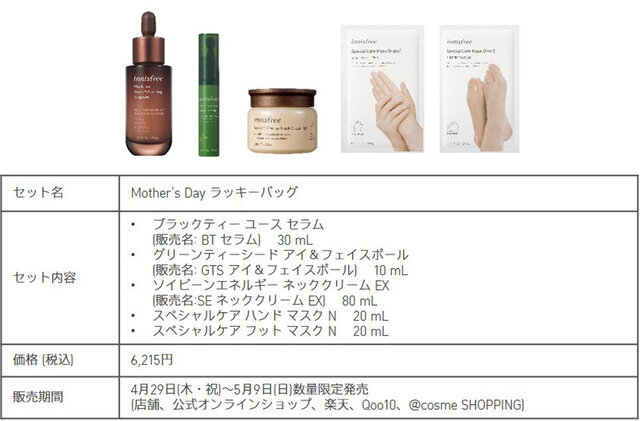 innisfree/イニスフリー「Mother’s Day ラッキーバッグ」