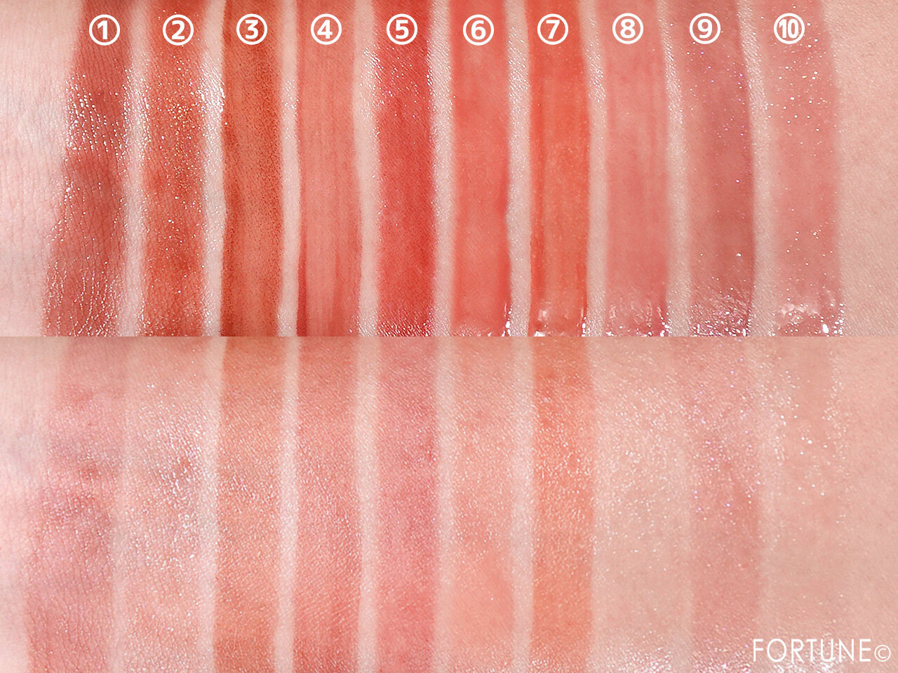 イエベ秋　おすすめリップ　比較スウォッチ