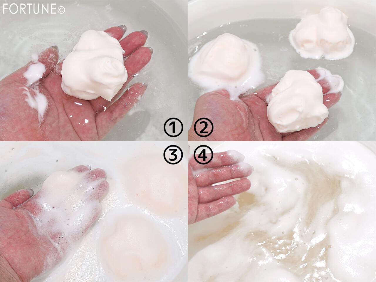 SUNCA（スンカ）　　『SUNCA　ホイップセラム入浴料　繭のなか』　使い方