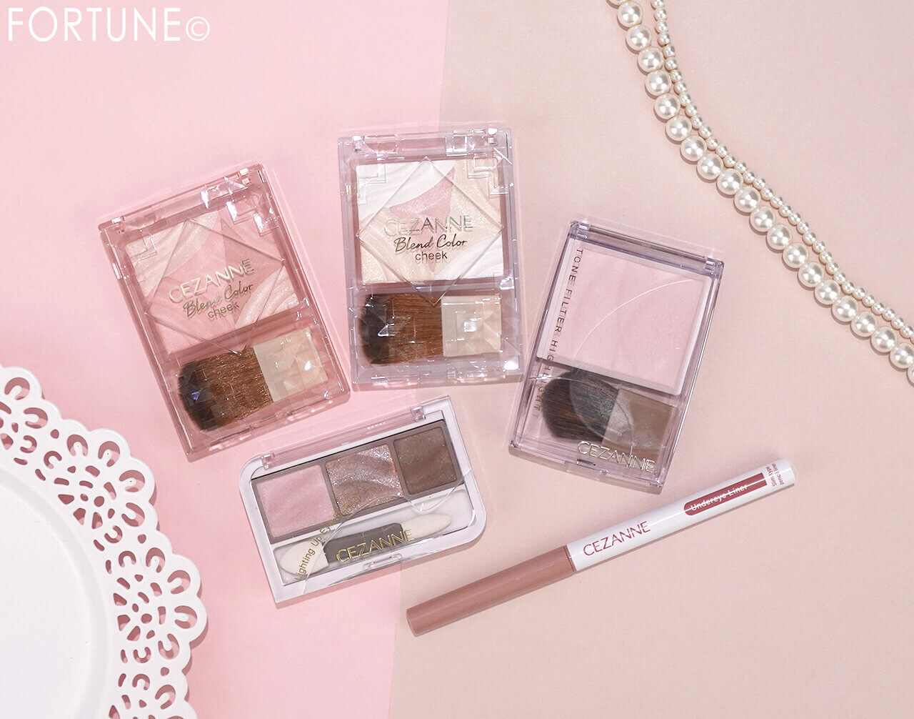 CEZANNE（セザンヌ）　2026年春新作コスメ　『セザンヌ　トーンフィルターハイライト』　『セザンヌ　ブレンドカラーチーク』　『セザンヌ　ライティングアップアイシャドウ』　『セザンヌ　アンダーアイライナー』