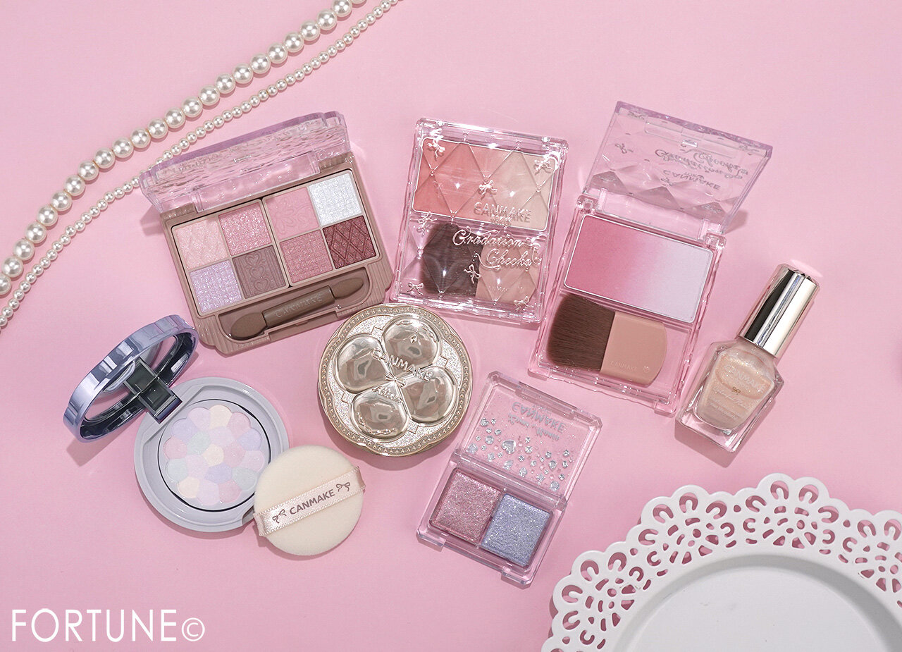 CANMAKE（キャンメイク）　2026年春夏新作コスメ　『カラフルネイルズ』　『イルミネイティングフィニッシュパウダー 〜Abloom〜 mini』　『マシュマロフィニッシュパウダー 〜Abloom〜 mini』　『プティパレットアイズ』　『ラメマニア』　『グラデーションチークス』