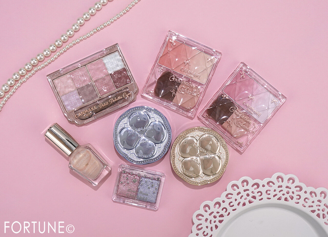 CANMAKE（キャンメイク）　2026年春夏新作コスメ　『カラフルネイルズ』　『イルミネイティングフィニッシュパウダー 〜Abloom〜 mini』　『マシュマロフィニッシュパウダー 〜Abloom〜 mini』　『プティパレットアイズ』　『ラメマニア』　『グラデーションチークス』