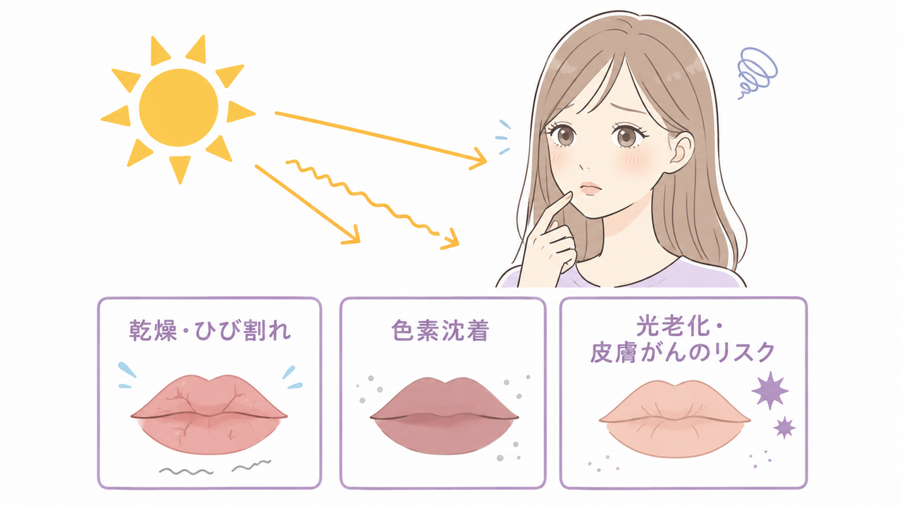 UVカットリップ　唇の紫外線・くすみ対策　日焼け止め