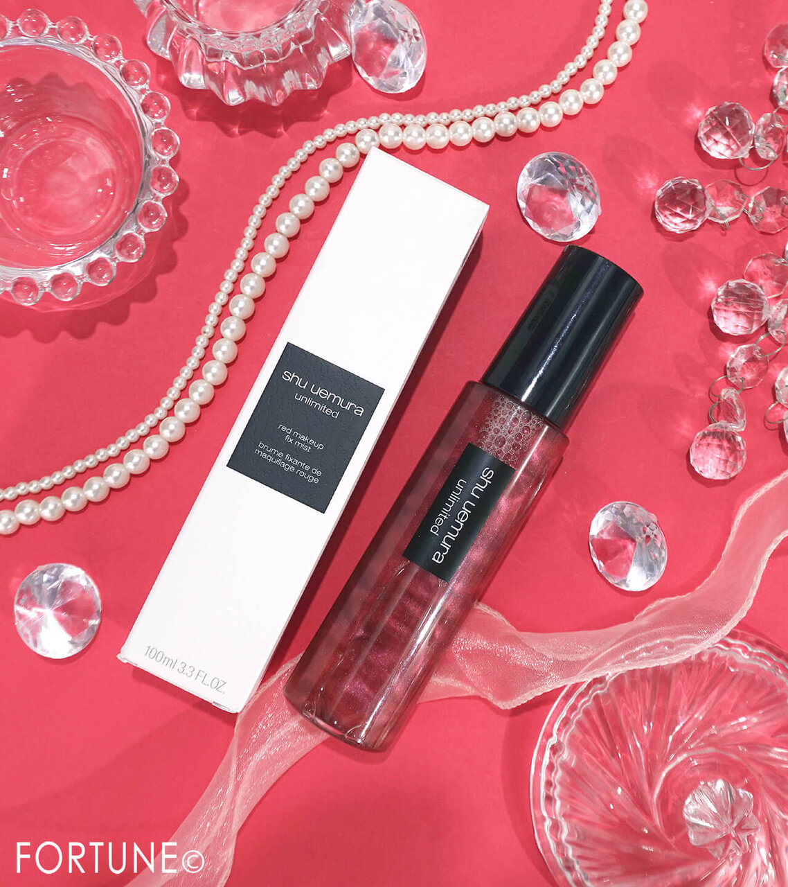 shu uemura（シュウ ウエムラ）　2026年夏新作コスメ　『アンリミテッド メイクアップ フィックス ミスト レッド』