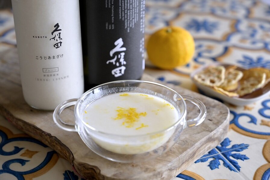 日本酒×こうじあまざけ×ヨーグルトとゆずのホットカクテル