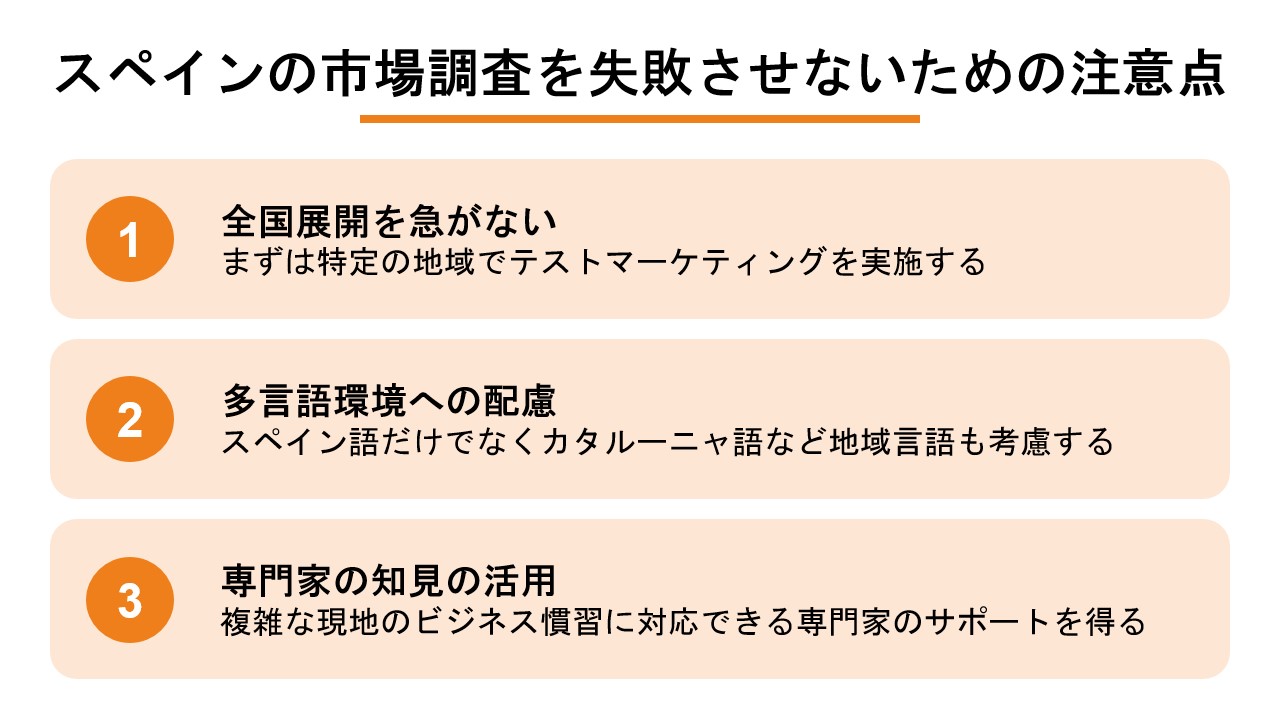 スペインでの市場調査を失敗させないための注意点