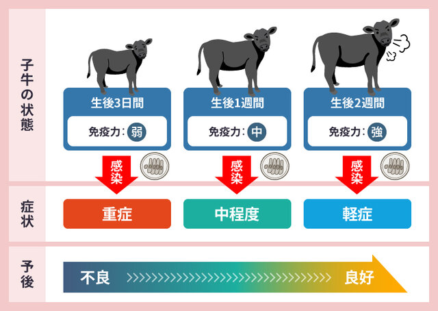 図1 発症時期による重症度・予後への影響