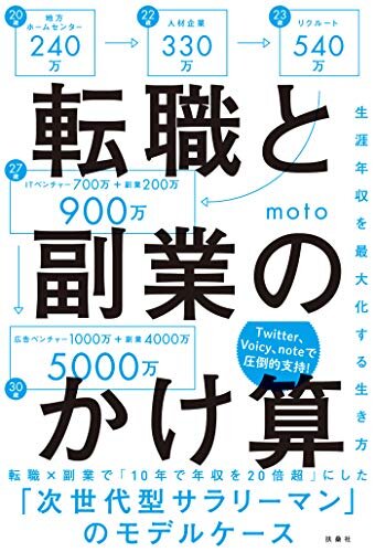 motoさんの転職と副業のかけ算 生涯年収を最大化する生き方を読んでみて。(レビュー)