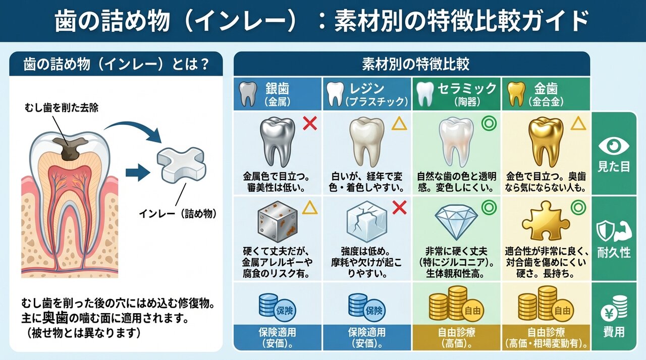 歯の詰め物の値段は？種類別の料金相場と選ぶポイントを解説