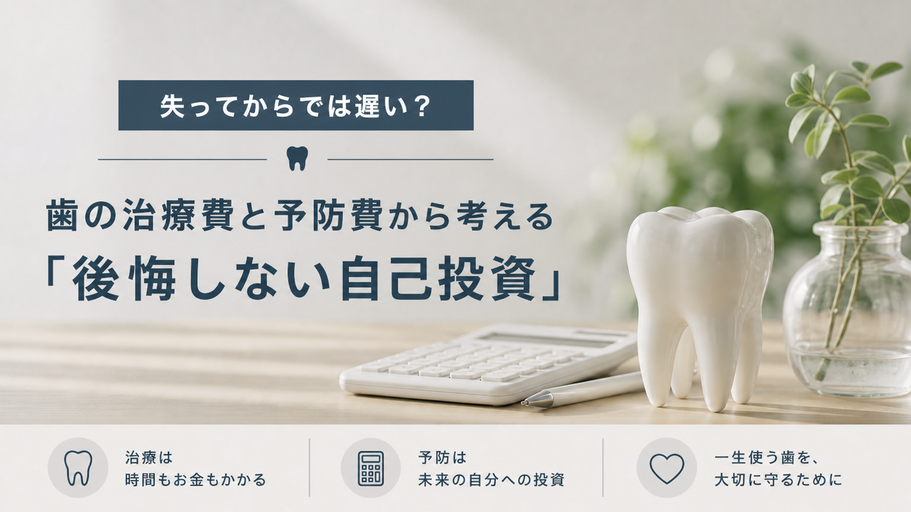 失ってからでは遅い？歯の治療費と予防費から考える「後悔しない自己投資」
