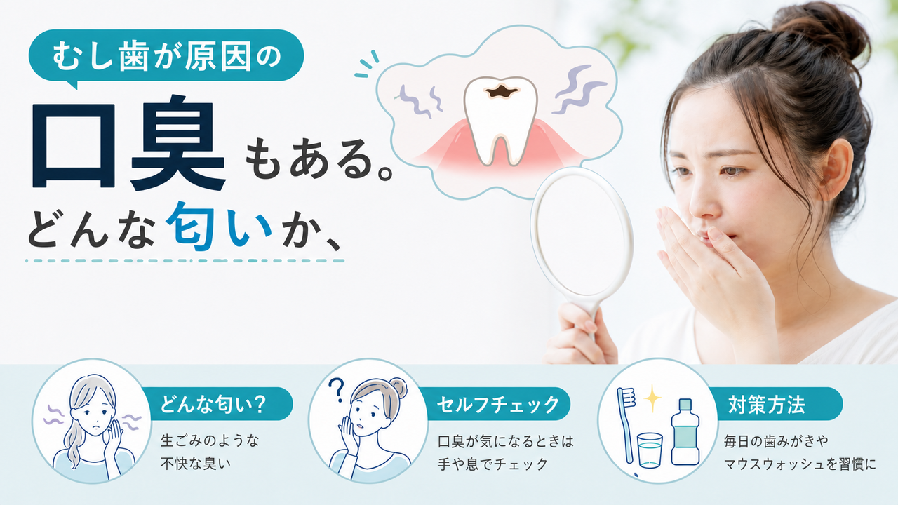 むし歯が原因の口臭もある。どんな匂いか、セルフチェック方法と対策を解説