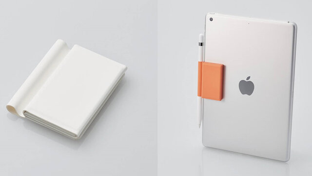 iPadやiPad用ケースに取り付けられるApple Pencil専用ペンホルダー、スタンドとしても利用可能
